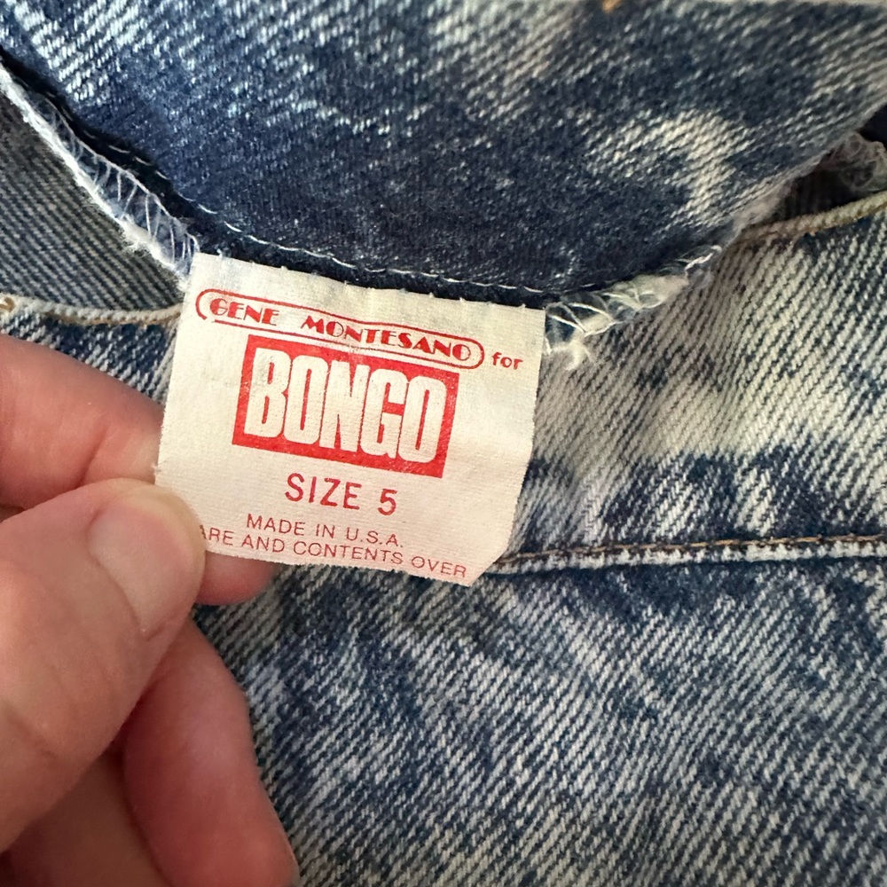 Bongo vintage acid wash midi denim jean skirt size 5 - Picture 5 of 5